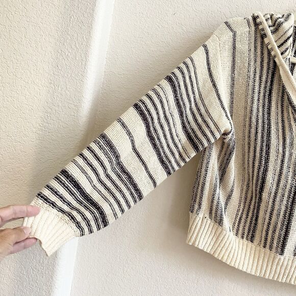 Billabong Women's Mas Amor Hooded Stripe Sweater Size M Cotton - Picture 4 of 11